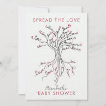 Árbol de amor Baby Shower personal significativo