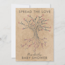 Invitación Árbol de amor Baby Shower personal significativo