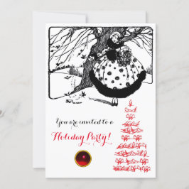 Invitación ÁRBOL DE AVES Y NAVIDADES SEÑORA Gema Rojo Blanco 