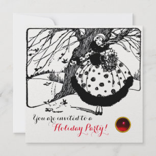 Invitación ÁRBOL DE AVES Y NAVIDADES SEÑORA Gema Rojo Blanco