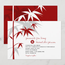 Invitación Árbol de bambú oriental simple Boda chino moderno