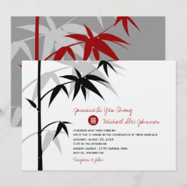 Invitación Árbol de bambú oriental simple Boda chino moderno