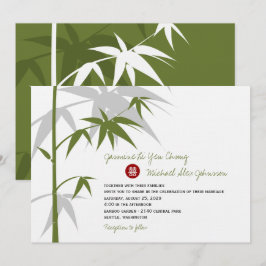 Invitación Árbol de bambú oriental simple Boda chino moderno