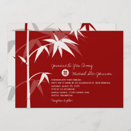 Invitación Árbol de bambú oriental simple Boda chino moderno