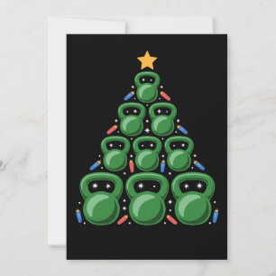 Invitación Árbol de campana de kettlebell de Navidad gimnasio