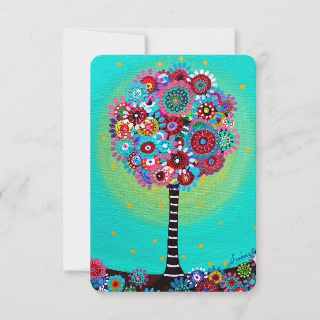 Invitación Árbol de cartas Bat Mitzvah RSVP (Anverso)