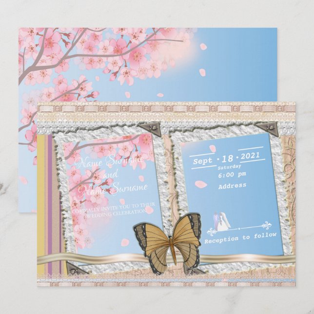 Invitación Árbol de cerezas (Anverso / Reverso)