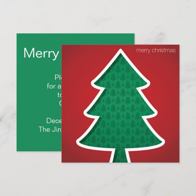 Invitación Árbol de corte moderno (Anverso / Reverso)