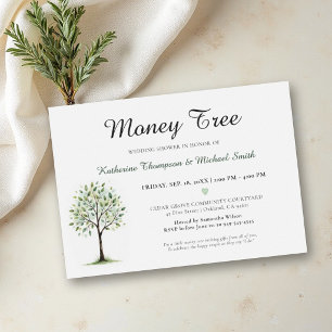 Invitación Árbol de dinero elegante pareja boda ducha nupcial