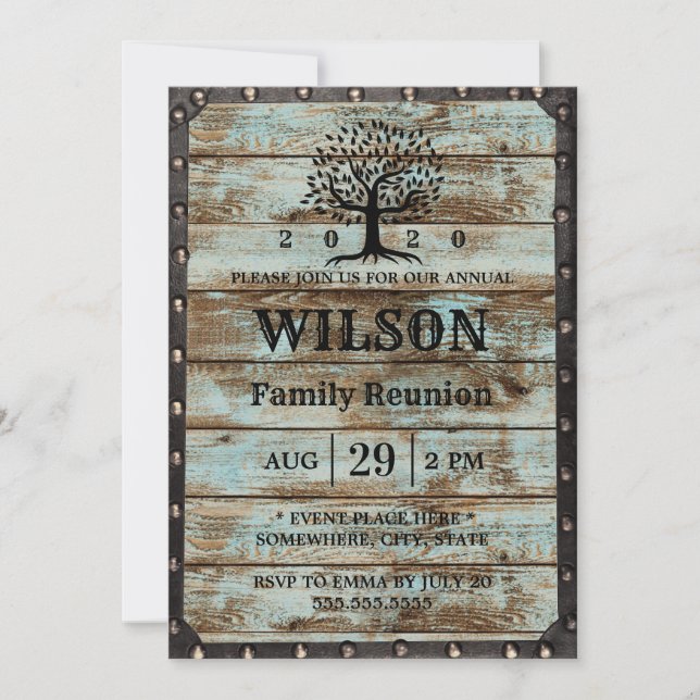 Invitación Árbol de familia de cosecha de cosecha de leña de  (Anverso)