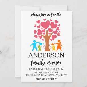 Invitación árbol de familia juntar reunión familiar