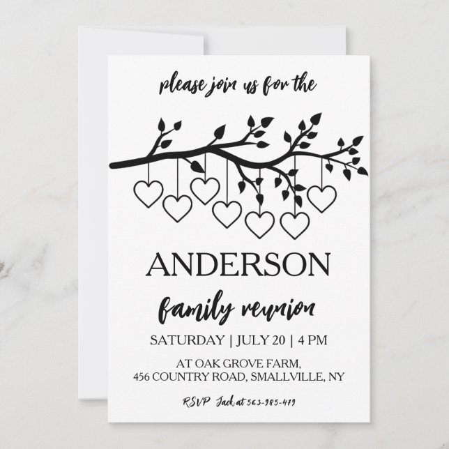 Invitación árbol de familia juntar reunión familiar (Anverso)