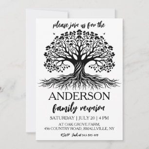 Invitación árbol de familia juntar reunión familiar