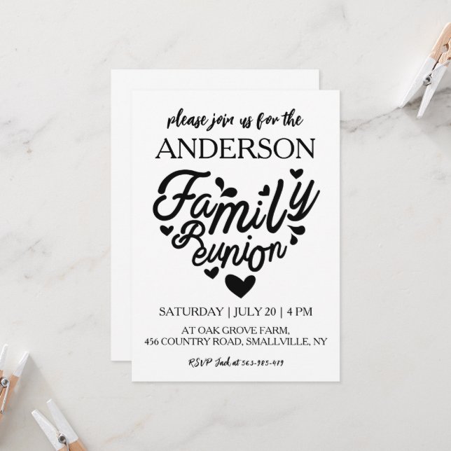 Invitación árbol de familia juntar reunión familiar (Anverso/Reverso In Situ)