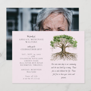 Invitación Árbol de Foto Raíces Profundas Celebración de la V