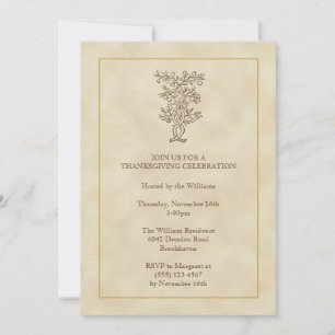 Invitación Árbol de frutas cosechado por el día de Acción de 