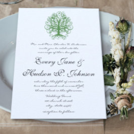 Invitación Árbol de girasol verde dorado raíces de amor Boda 