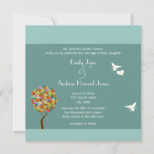 Invitación Árbol de hadas de hadas floridas encantado
