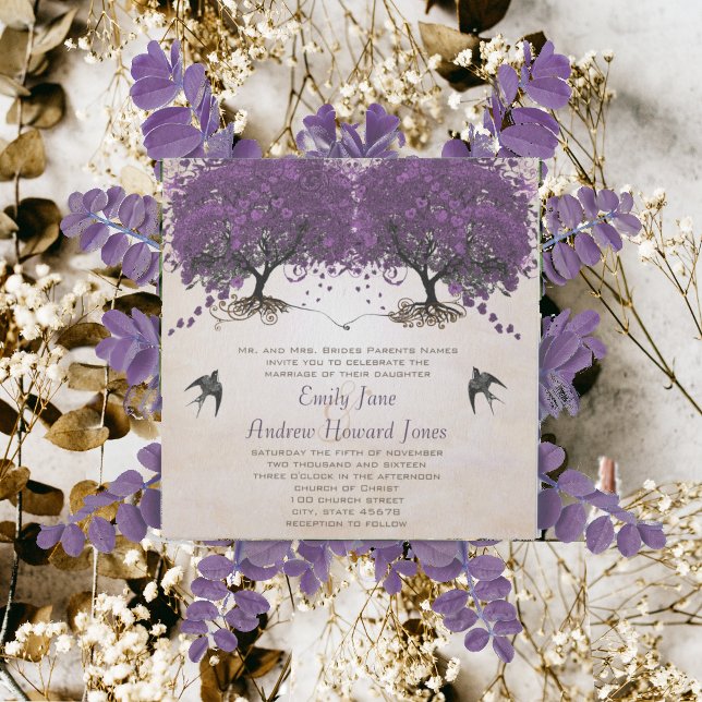 Invitación Árbol de hojas cardíacas purpúrpura simplemente de (Subido por el creador)