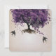 Invitación Árbol de hojas de corazón romántico púrpura simple (Reverso)
