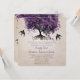 Invitación Árbol de hojas de corazón romántico púrpura simple (Anverso/Reverso In Situ)