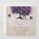 Invitación Árbol de hojas de corazón romántico púrpura simple (Anverso)