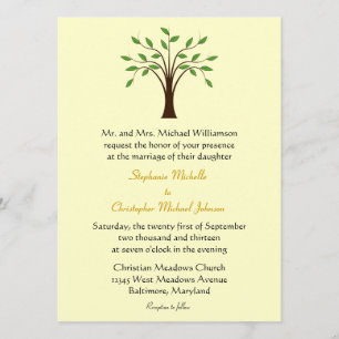 Invitación Árbol de la boda moderna única simbólica simple de