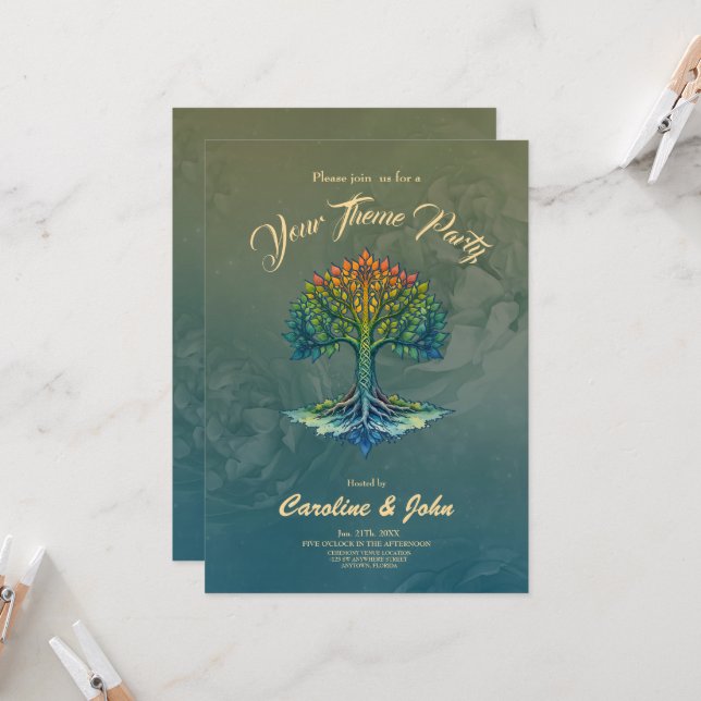 Invitación Árbol de la Vida Amanecer Cambiante  (Anverso/Reverso In Situ)