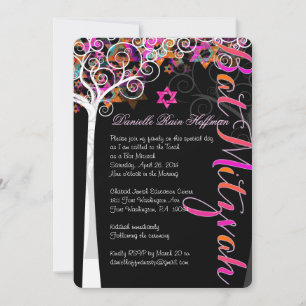 Invitación árbol de la vida Bat Mitzvah/pizarrón de PixDezine