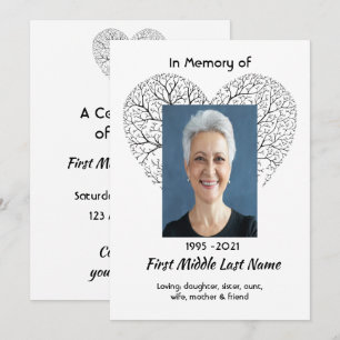 Invitación Árbol de la Vida Corazón Amor Servicio de Celebrac