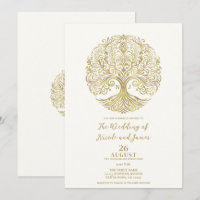 Árbol de la Vida Crema y Oro Boda Celta