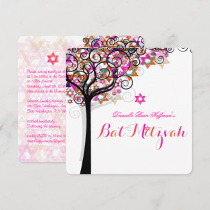 Invitación Árbol de la Vida para Bat Mitzvah de PixDezines/ F