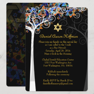 Invitación Árbol de la vida PixDezines mitzvah/fondo DIY
