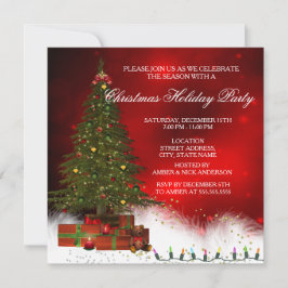 Invitación Árbol de luces centelleantes Fiesta de Navidad