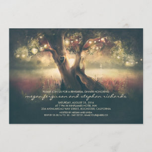 Invitación Árbol de luces de cadena - Cena de ensayo de coraz