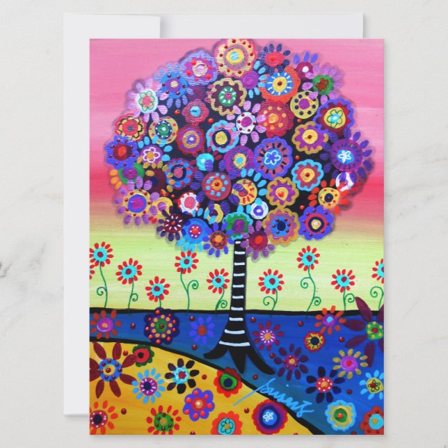 Invitación ÁRBOL de Mitzvah del palo de la barra de las (Anverso)