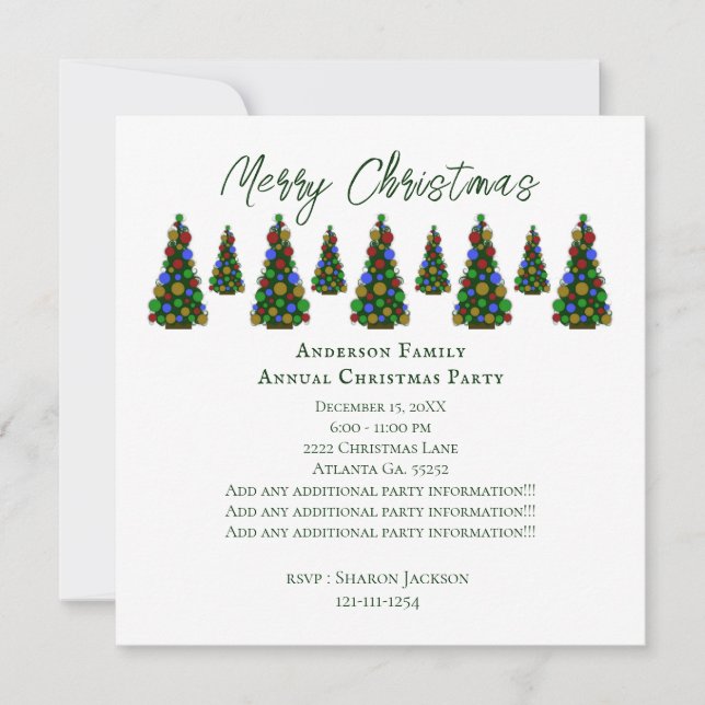 Invitación Árbol de Navidad (Anverso)