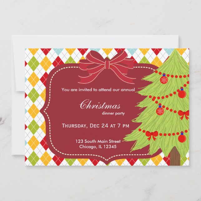 Invitación árbol de Navidad (Anverso)