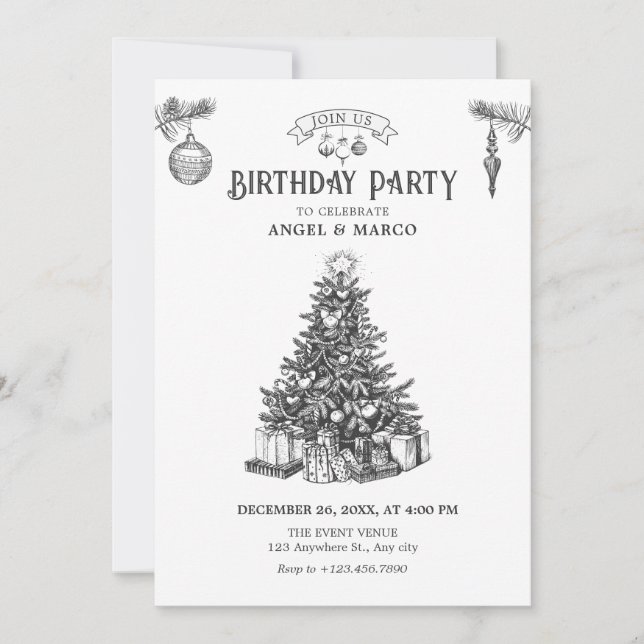 Invitación árbol de Navidad (Anverso)