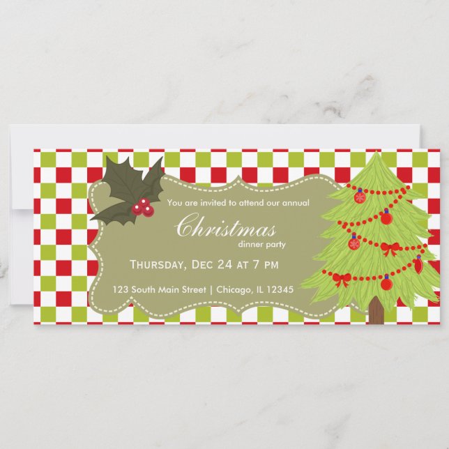 Invitación árbol de Navidad (Anverso)