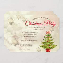 Invitación Árbol de navidad acuarela, Fiesta corporativo de B