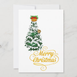 Invitación Árbol de Navidad Alegre Acuarela Personalizado