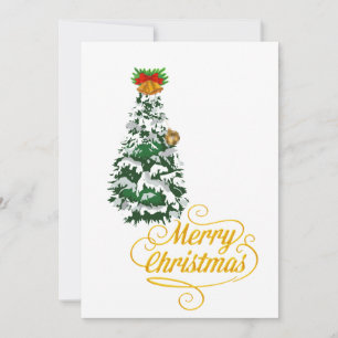 Invitación Árbol de Navidad Alegre Acuarela Personalizado