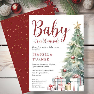 Invitación Árbol de Navidad   Baby Shower invernal