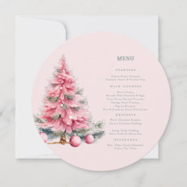 Invitación Árbol de Navidad Baubles Shabby Circle Menu Card