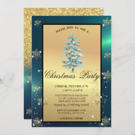 Invitación Árbol de Navidad, bolas, Fiesta de empresa de copa