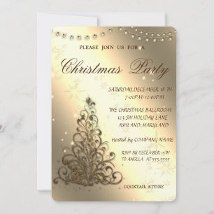 Invitación Árbol de Navidad, Brillante, Fiesta de Navidad Cor