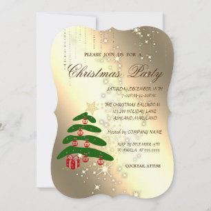 Invitación Árbol de Navidad, Brillo,, Fiesta de Navidad Corpo