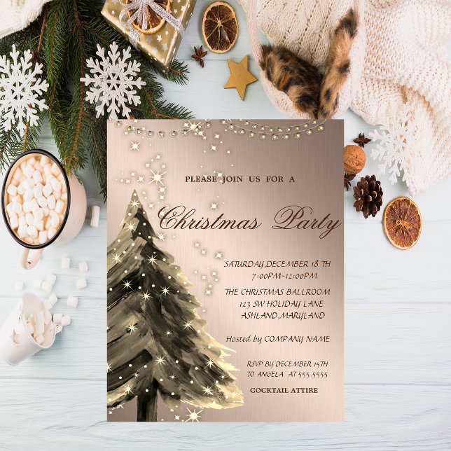 Invitación Árbol de Navidad, Brillo, Luces, Fiesta de Navidad (Subido por el creador)