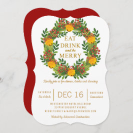 Invitación Árbol de Navidad clásico de Wreath Fiesta de vacac